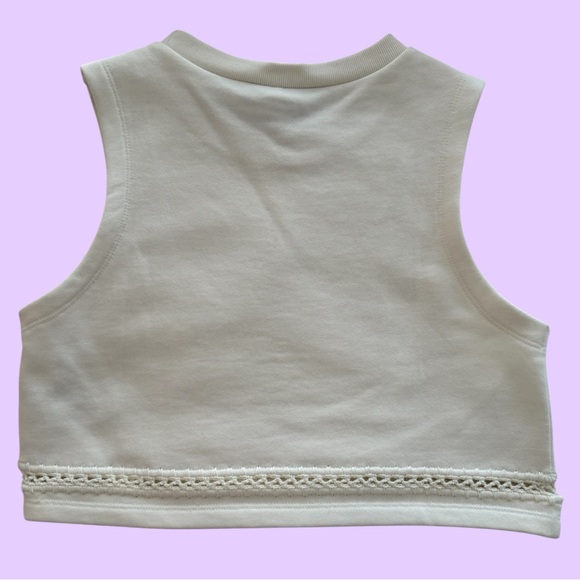 All Saints Off-White Ribbed Tank Top - Picture 2 of 6